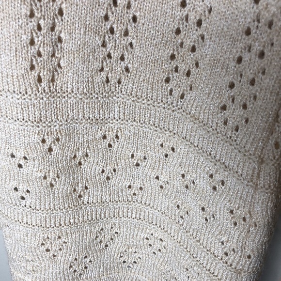 VINTAGE MISS PERNILLA Champagne Delicate Knit Open Cardigan Sweater Size 12 - Picture 4 of 16